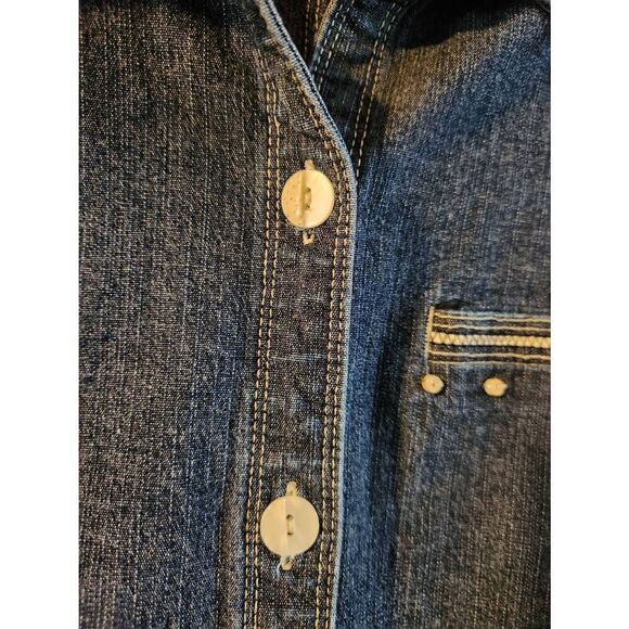 Lana Sport 12 denim button down short sleeved top. - Picture 3 of 7